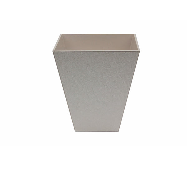 Hand Made Waste Paper Basket Faux Shagreen Cream