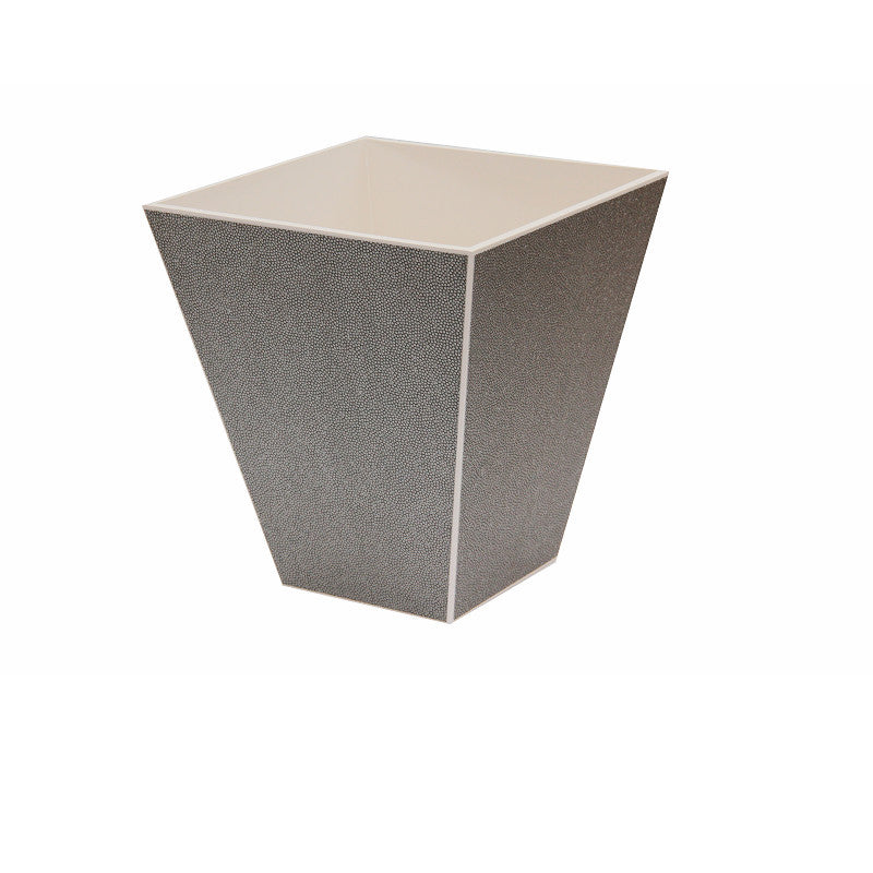 Hand Made Waste Paper Basket Faux Shagreen Grey