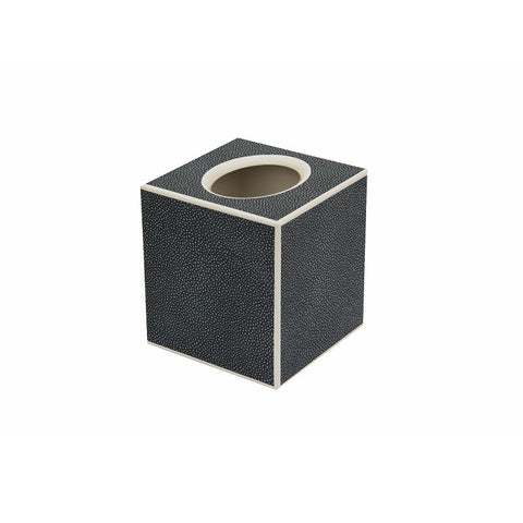 Boutique Tissue Box Faux Shagreen Graphite