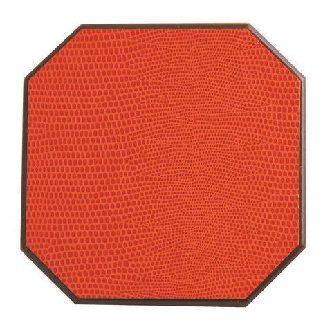 Faux Lizard Cut Corners Drink Coasters Orange