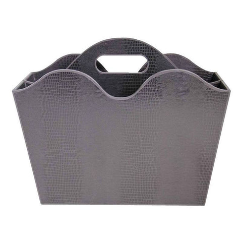 Faux  Lizard Magazine Rack Aubergine