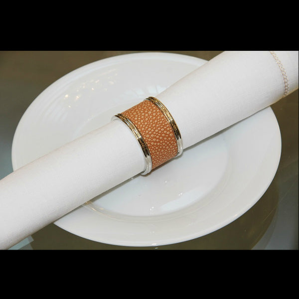 Silver Plated Napkin Ring Mustard Shagreen