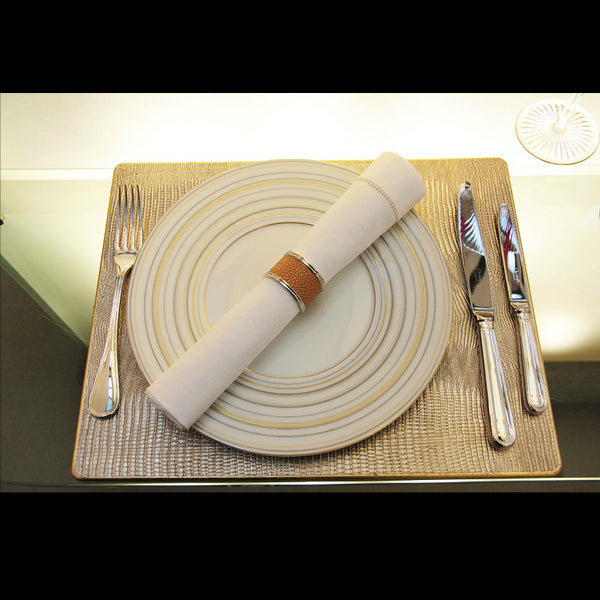 Silver Plated Napkin Ring Mustard Shagreen