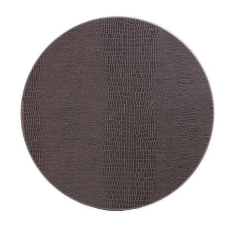 Faux Lizard  Round Place Mat Aubergine